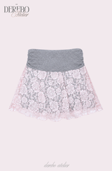 lace plum banding pants skirt