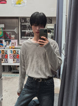 Waffle Button Wide Long Sleeve