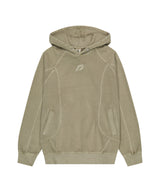 [Heavy Cotton] Pigment Washing Puzzle Embroidered Hoodie_Olive
