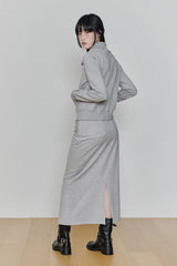 BLOOM ZIP-UP JACKET melange grey
