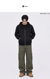 カーゴ ドローストリング ワイド コットン パンツ(khaki)