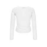 V NECK SLIM KNIT-IVORY