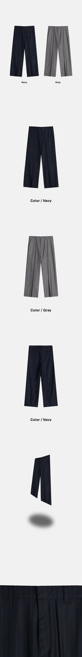 [S/S] ストライプワイドスラックス(2color)