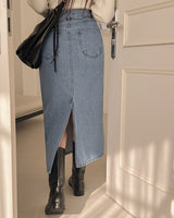 Randell denim long skirt