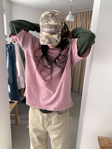 COMBI STRIPE HOOD TEE (3C)