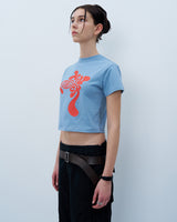 TWISTED LOGO CROP TSHIRT-BLUE