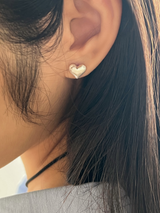 Chiffon heart earring (silver)