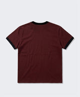 エッセンシャルスタンダード半袖リンガーTシャツ アルファアップリケ バーガンディ