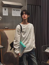 ラフ シースルー レイヤード ニット