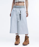 Boxer Layered Bermuda Sweat Pants - White