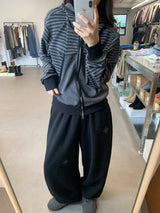 メルティングストライプフードジップアップ(3color)