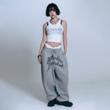 Lettering Balloon Sweatpants - GREY