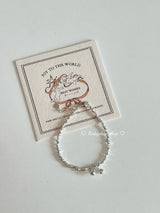 Bamboo-jointed Silver Beaded Bracelet