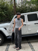 String Wide Cargo Denim PT