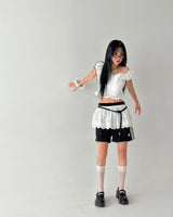 Kawai Punching Eyelet Cropped Blouse