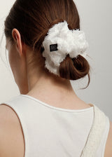 Lace Flower Scrunchie_White