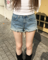 Natural denim shorts
