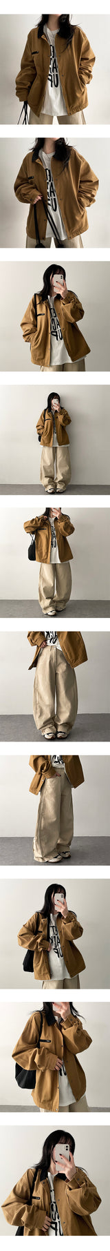Dub boxy zipper collar jacket