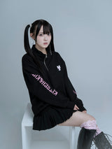 【MATSUMOTO MOMONA】Half zip sweat tops - pink