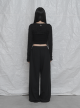 [mnem] Pure Bolero Fur Cardigan (black)
