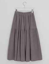 Pivot Flower Corduroy Banding Long Skirt