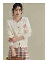 Balletcore Contrast Jacquard Knit Cardigan