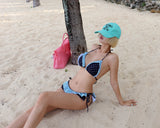 Mint chocolate dot frill bikini
