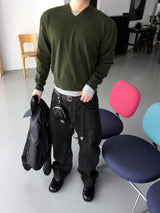 No.1638 SクロップＶニット (6color)