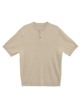 Raw Button Henleyneck Knit (5color)
