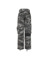 8287 Graffiti Logo Camo Cargo Pants (Gray)