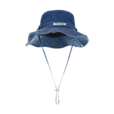 ベルトデニム ウォッシュドサファリハット (Blue Denim)