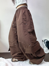 ダウンカーゴリベットナイロンロングパンツ🖤🤎🩶3カラー