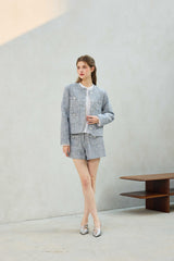 CHERISH TWEED JACKET / SKY BLUE