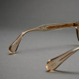 Vatic Vintage Optical Soto Champagne 8mm thick-cut acetate frame glasses with light blue lenses