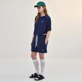 テリーバンディングショーツ_ネイビー