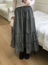 River Check Long Skirt (one color)