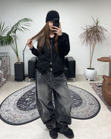 ルートン ドローイング フラワー デニムパンツ