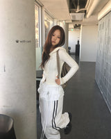 レイヤードラインスカートパンツ
