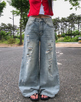 ベッキーラフダメージデニムパンツ