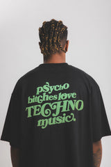 サイコ B*tches パフプリントTシャツ