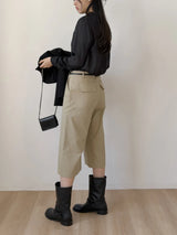 Cotton Semi-Wide Bermuda Pants