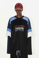 Layered Mesh Graphic Jersey Tee
