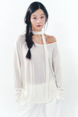 Knit Tie Long Sleeve Set Ivory