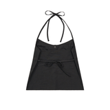 STRAP DETAIL HALTER NECK BLOUSE (BLACK)