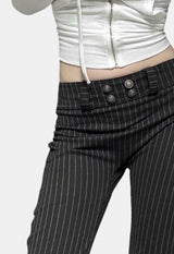 Antique button bootcut slacks