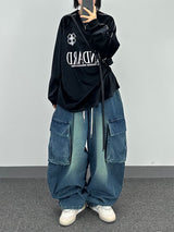 marine washed denim balloon pt