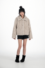CLOUDY FUR JACKET (IVORY)