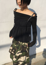 MESH SHIRRING TOP