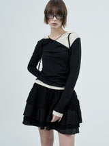 leo lace can-can skirt / black