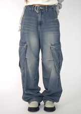 bel cargo denim pants(2color)
